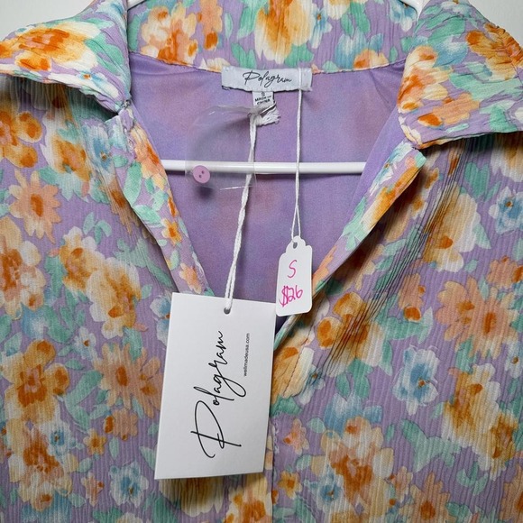 Polagram Women's Retro Floral button up shirt Size‎ Small - Picture 2 of 6